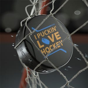 Sous-verre Puck - I Puckin&#39; Love Hockey, cadeau sport, décoration pour amateur de hockey, marchandise pour fans de hockey sur glace, cadeau hockey unique