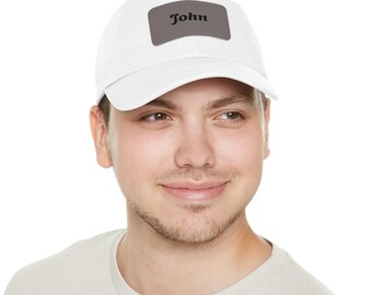 Gorra de papá personalizada con parche de cuero, gorra de béisbol con nombre personalizado, regalo para el día del padre, uso diario informal, gorra ajustable