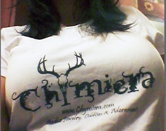 Chymiera Signature Soft Cotton T Shirt Men&#39;s and Women&#39;s Sizes. Chymiera Antler Logo shirt No extra charge for Big & Tall or Goddess sizes !