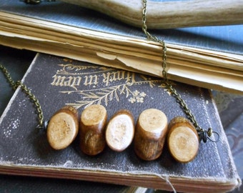 KINDLING. Rustic Wood twig bead necklace.  #FestiveEtsyFinds