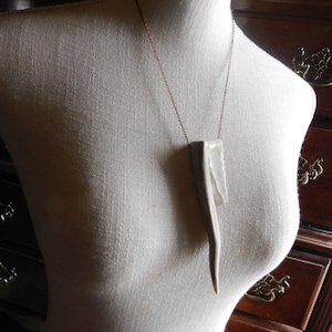 Winter&#39;s Stag. Naturally Shed Deer Antler Tine & Poyresin Icicle Pendant Necklace  #FestiveEtsyFinds