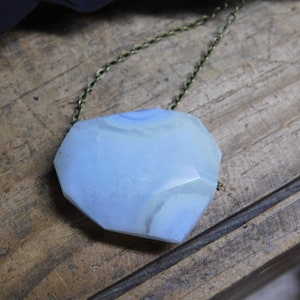 Mistral. Crazy Lace White Agate and Oxidized 16&quot; brass necklace  #FestiveEtsyFinds