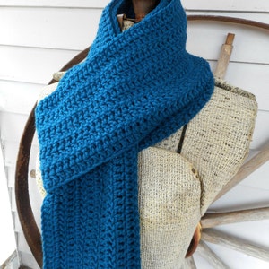 The Twilight Meadow Scarf. Handmade Crochet Scarf.  Dark Teal Emerald hand crocheted extra long bohochic neck wrap. Winter boho scarf