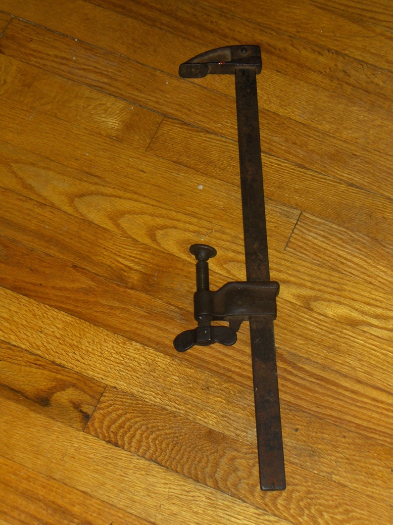 Antique Woodworking Clamp. Hartford Clamp co. Rusted Etsy