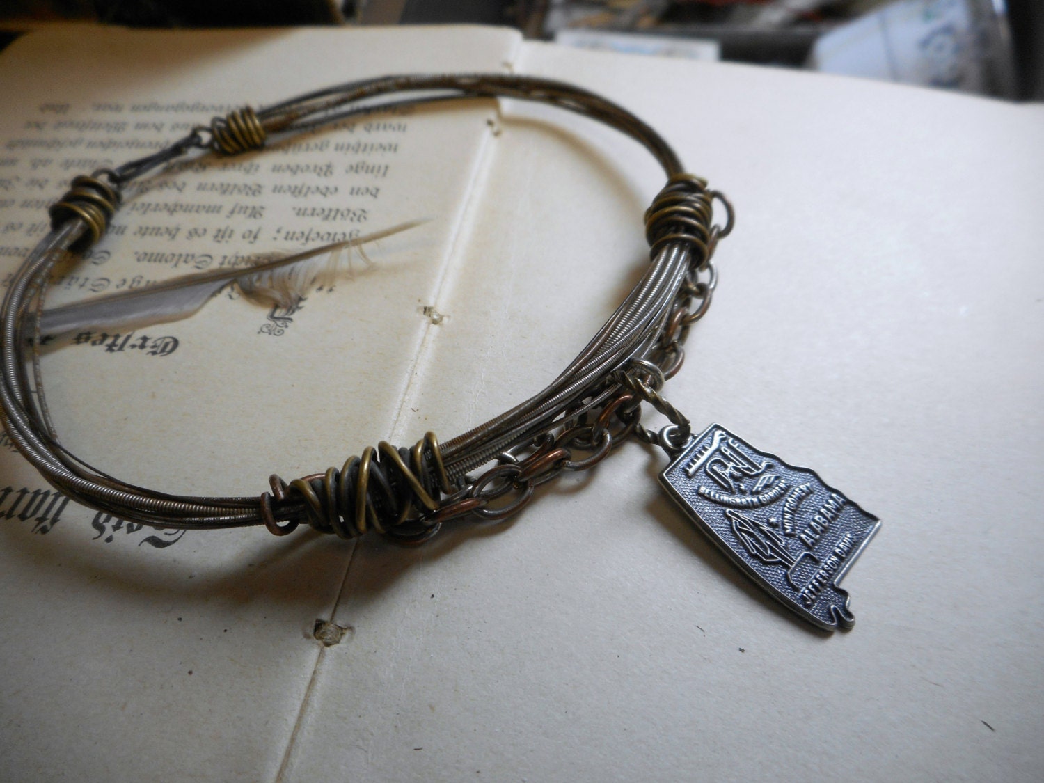 Men's Upcycled Guitar String Bracelet. Men Grunge Jewelry Etsy