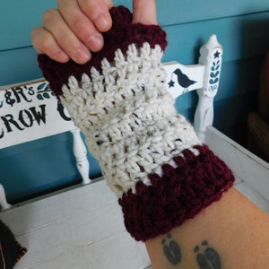 Victorian Style Corset Parlor Gloves. Handmade Crochet Fingerless Arm warmers. The Bishop Cocoktail Red Wine & Rum. FestiveEtsyFinds image 5