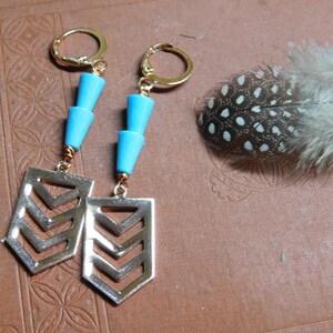Éclaireur. Boucles d&#39;oreilles flèches en or rose et turquoise. boucles d&#39;oreilles bohèmes. aller de l&#39;avant.  #FestiveEtsyFinds