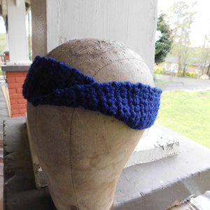 Bohochic Navy Blue Twisted crochet Headband. dark blue navy twist head band. Rustic handmade sweet  headband  #FestiveEtsyFinds