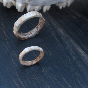 Custom His and Hers Handmade Natural Rustic Natural Deer Antler Wedding Bands- Matching Rings with engravings Bands Runes  #FestiveEtsyFinds
