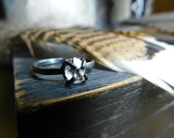 Handmade Engagement Ring .50-.75CT Herkimer Diamond, Sterling Silver. My Beloved oxidized dark rustic wedding organic. non-conflict HANDMaDE