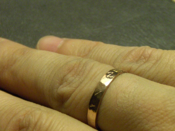 Rustic Minimalist Heathen Viking Handmade The Daughter of Odin Engagement Ring CZ 14k Russian Red Gold and Black Diamond Cubic Zirconia