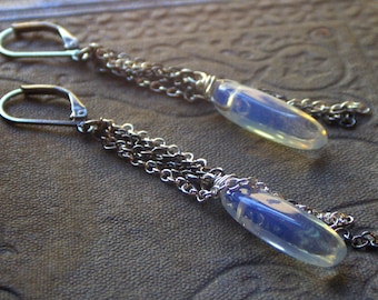 Storm (earrings) Opalite daggers and chain fringe bohemian gypsy  #FestiveEtsyFinds