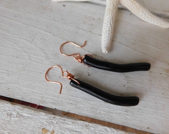 Dark Reef- earrings. Black Coral & copper dangle earrings  #FestiveEtsyFinds