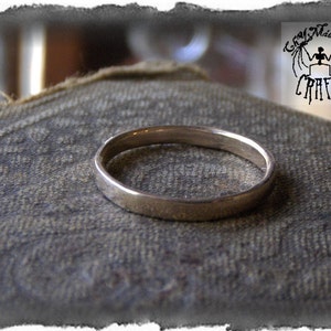Wedding Band His or Hers Solid Cast 2.5mm Unisex Hammered 10K White, Yellow, Or Red Handmade lost wax technique rustic wedding image 2