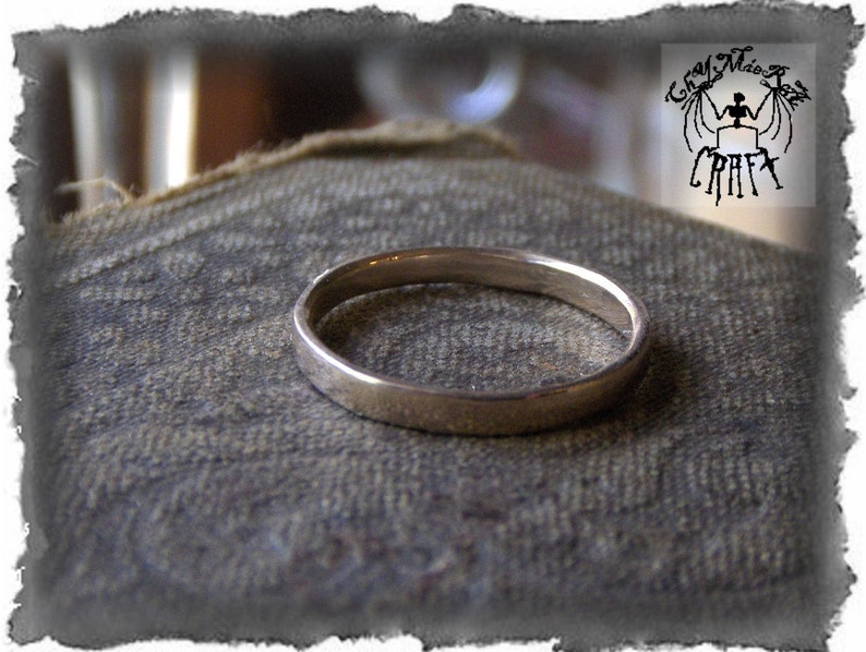 Wedding Band His or Hers Solid Cast 2.5mm Unisex Hammered 10K White, Yellow, Or Red Handmade lost wax technique rustic wedding image 2