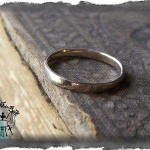 Wedding Band His or Hers Solid Cast 2.5mm Unisex Hammered 10K White, Yellow, Or Red Handmade lost wax technique rustic wedding image 1