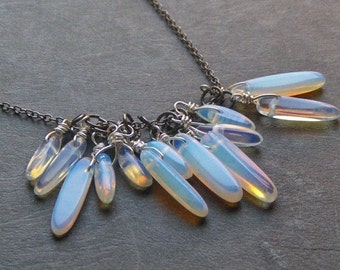 The Storm Opalite Fringe Necklace. Opalite Fringe Necklace. lucky 13 stones  #FestiveEtsyFinds