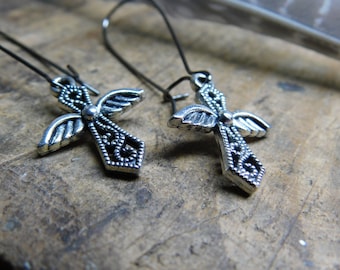 Ascend. Winged Crucifix earrings  #FestiveEtsyFinds