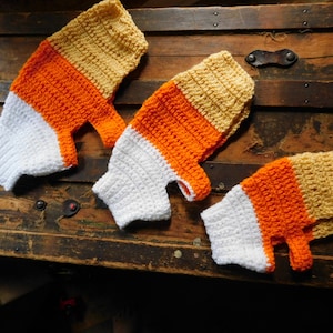 Candy Corn doggie Sweater. Puppy. Cute handmade crochet Fall Halloween sweater orange, white yellow. Halloween dog costume. Made to Order