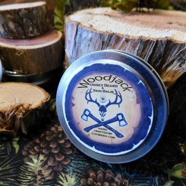 Woodjack ™ BEaRD & SKiN BaLM The Best EVER!  1 oz. tin. slip on lid ~ Organic, Vegan Balm. Men's or Women's  #FestiveEtsyFinds