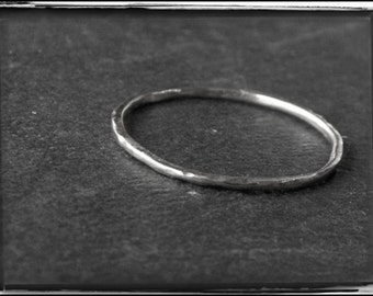 Skinny Stacker Rings Solid Cast Sterling Silver Rings rustic handmade stacking unisex wedding band. Made to order in your size Handmade