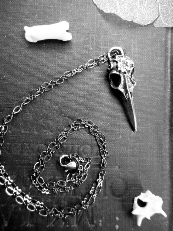 Collana di perle con teschio: corno di cervo in argento sterling, gioielli Memento Mori - Italia