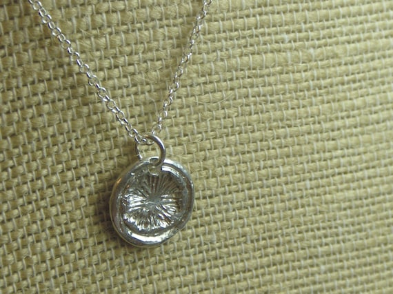 Frost |  Wax Stamp Necklace. Sterling silver Snowflake Wax Seal handmade cast metal necklace- made to order  #FestiveEtsyFinds
