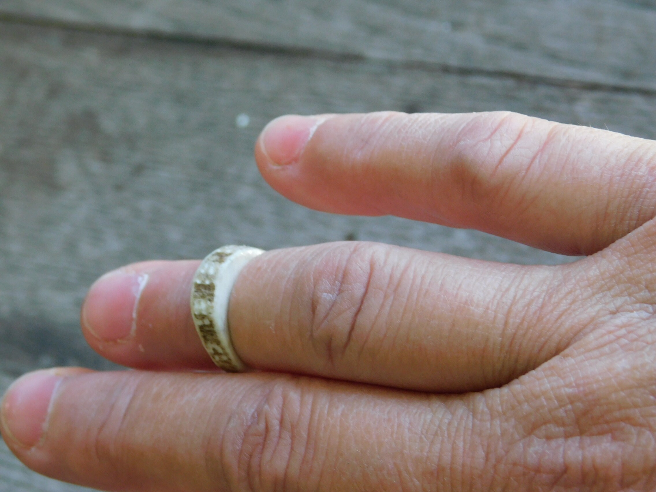 Genuine Hollowed Natural Rough Edge Deer Antler Ring With