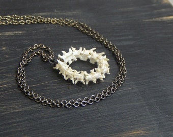 The Ouroboros (dead) Necklace.  Circle of snake vertebra necklace. Animal Bone Jewelry. snakebone necklace. tribal amulet. naga world