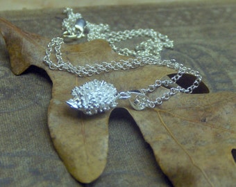 Hedgehog. Sterling silver Handmade necklace  #FestiveEtsyFinds