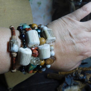 The Faun Rustic Bracelets. Genuine Deer Antler, Gemstones, Wood, & Lucite Choice of: Grasslands, Woodland, Highlands, Nocturnal, or Brush image 2