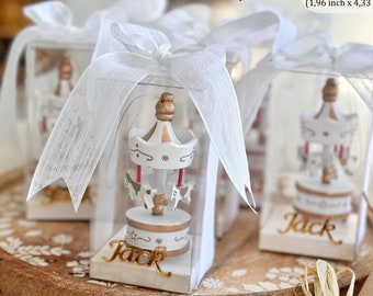Personalized Carousel Baby Shower Favor: Wooden Keepsake Gift