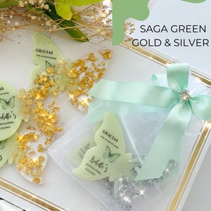 Butterfly Quinceañera Magnet: Saga Green Party Favor, Personalized Keepsake