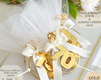 Personalized Gold Almond Candy Favors – Adult Birthday & Party Bomboniere Gift