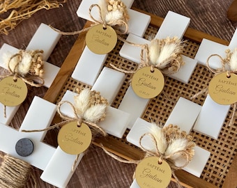 Personalized Cross Magnet Favors: Baptism, Christening, First Communion, Mi Bautizo, Religious Gift