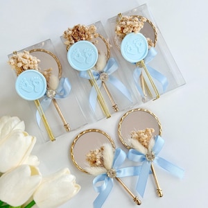 Personalized Gold Hand Mirror: Baby Shower Keepsake, Welcome Baby Favor, Newborn, Thank You Gift