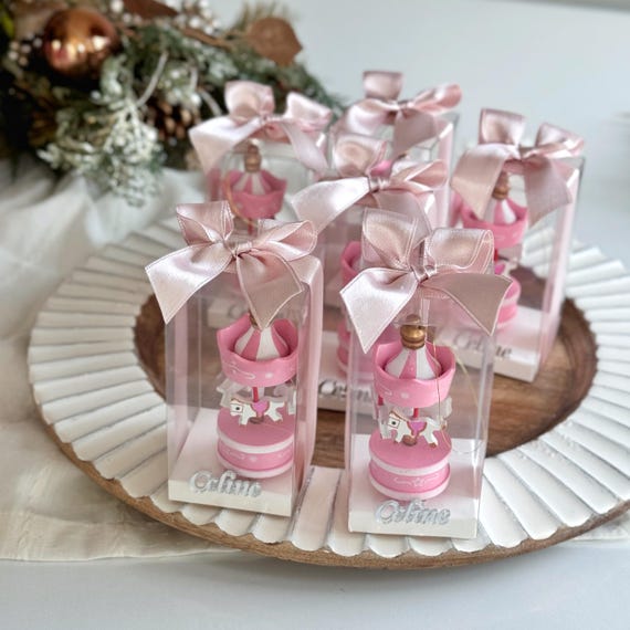 Personalized Carousel Baby Shower Favor – Baptism & Christening Keepsake Gift