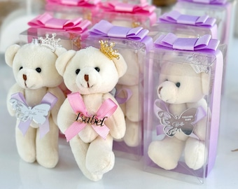 Personalized Plush Teddy Bear Keychain: Baby Shower Party Favor - Etsy