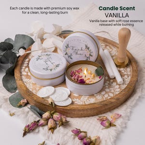 Personalized Soy Wax Tin Candle With Dried Flowers, Orange & Cinnamon ...