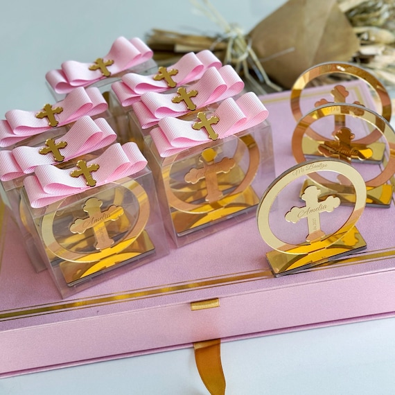 Personalized Acrylic Cross Frame Favors: Baptism, Christening