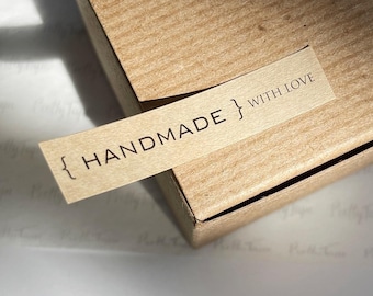 104 Handmade With Love Sticker Labels - Kraft stickers 104 Kraft Labels