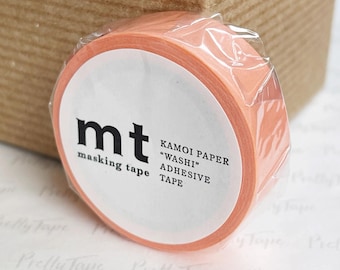 Solid pink peach Washi Tape Japanese pink peach masking tape, gift wrapping, journaling  (188) - PrettyTape