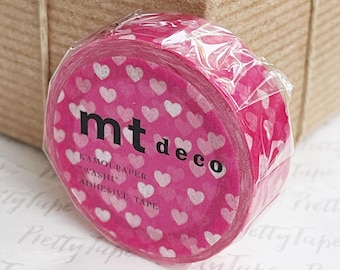 Japanese pink heart washi tape masking tape, scrapbooking, gift wrapping, journaling - baby shower decoration Pretty Tape 15mmx7m