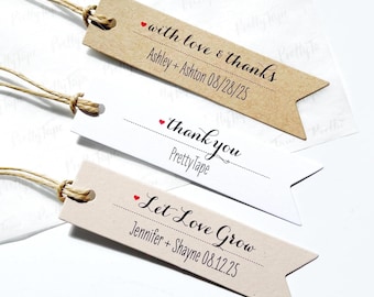 Wedding Favor Tags Wedding Thank You Tags Wedding Tags Custom gift Tag Personalized tags Custom Bridal Shower Tag pttag01