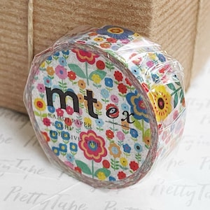 Floral washi tape Colorful Flower Washi Tape Rainbow Colors Decorative Tape wedding decor japanese stationery card making 15mmx7m
