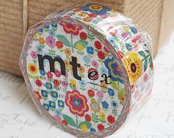 Floral washi tape Colorful Flower Washi Tape Rainbow Colors Decorative Tape wedding decor japanese stationery card making 15mmx7m