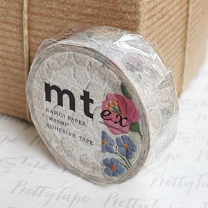 Flowers Washi Tape Floral Lace washi tape Pretty Floral Pattern, Gray, Pink, packaging supplies, art journaling, gift wrapping 15mmx7m