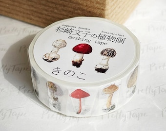 Mushroom Washi Tape Botanical Art journaling supplies, planner supplies, masking tape, scrapbooking supplies stationery  #0025 PrettyTape