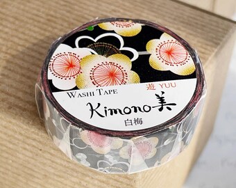 Blossom Floral Washi Tape Kimono Gold Foil Gilded for crafting, scrapbooking, journaling, mixed media - PrettyTape #2027