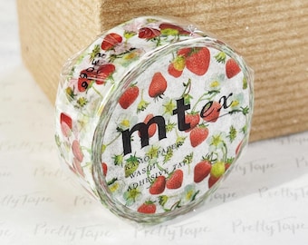 Strawberry Washi Tape Scrapbooking Strawberry Stationery Strawberry Decor, journaling, scrapbooking, planner supplies 15mm x7m mt japanese